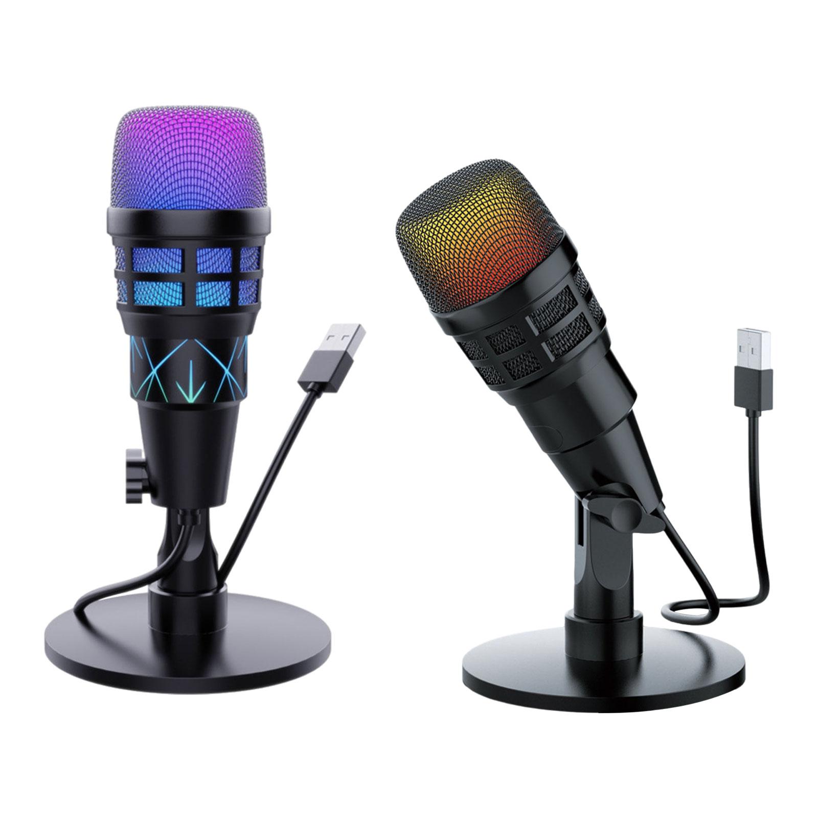 Streaming Mic Condenser - Microfone condensador rgb usb para jogos,