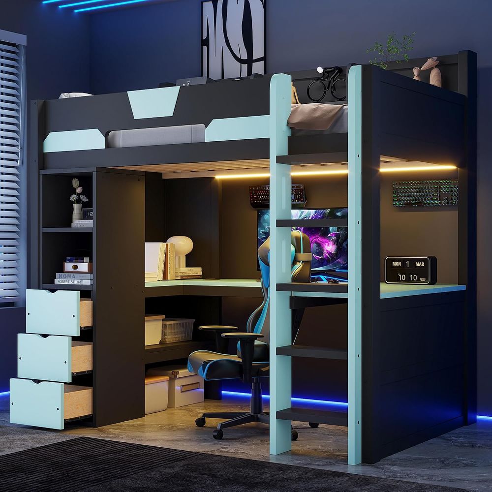 Esports Gaming Bed - Cama alta para jogos em tamanho