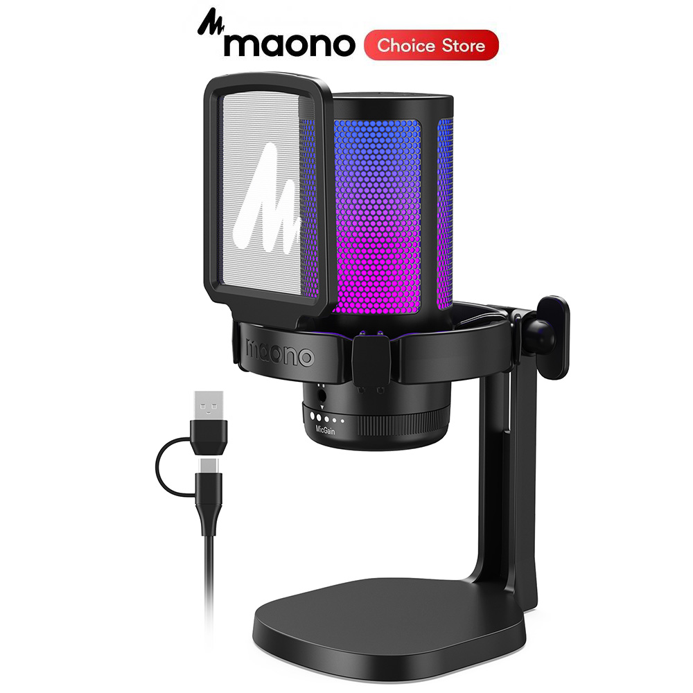 Streaming Mic Condenser - Microfone Gamer MAONO DGM20 para PC,