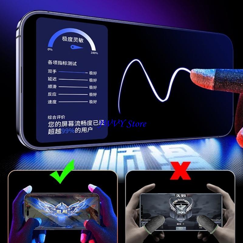 Esports Gaming Finger Sleeve - 573A Controlador jogo respirável, sem riscos,