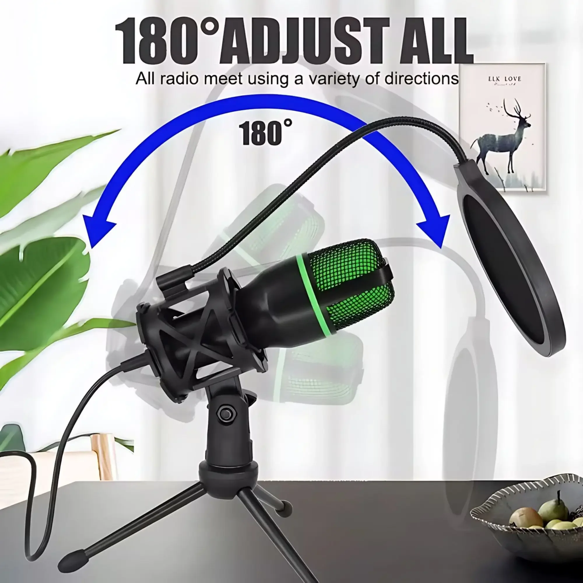 Kit de microfone de iluminação - Streaming Mic Condenser avaliação e preço