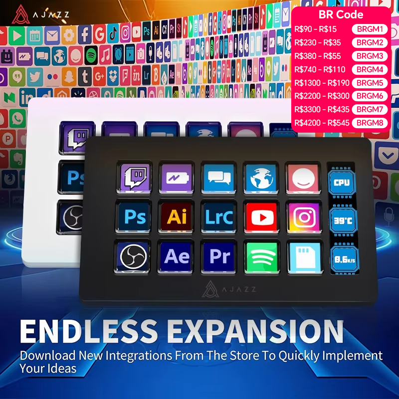 AJAZZ AKP153E/AKP03E Painel de - Elgato Stream Deck avaliação e preço
