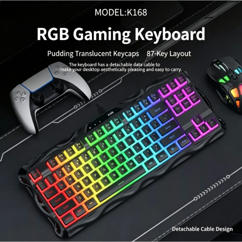 Teclado Gamer K168 com 87 Tecl - Esports Gaming Competition avaliação e preço
