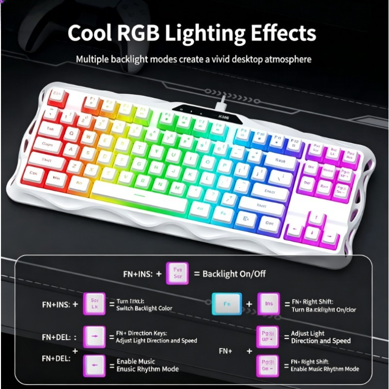 Teclado Gamer K168 com 87 Tecl - Esports Gaming Competition avaliação e preço