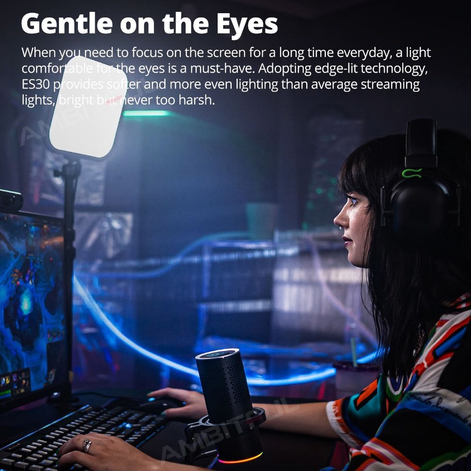 Luz LED para Jogos Godox ES30, - Esports Gaming Live avaliação e preço