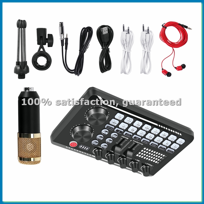 Kit de Placa de Som F998, Kit  - Streaming Mic Condenser avaliação e preço