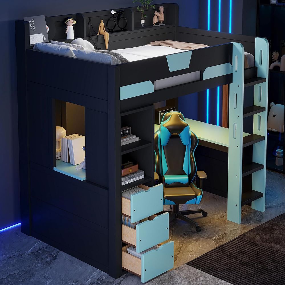 Cama alta para jogos em tamanh - Esports Gaming Bed avaliação e preço